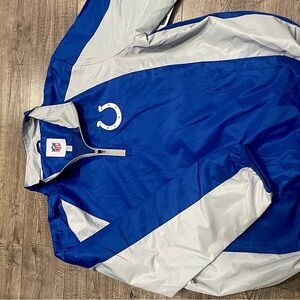NWT NFL Indianapolis Colts 1/4 Zip Pullover Jacket Blue/Grey Size XXL
